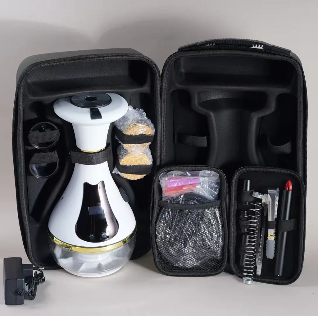Rechargeable Smart Electronic Hookah with LED Display for Herbal Use Fast Heating Portable Electronic Shisha Kit