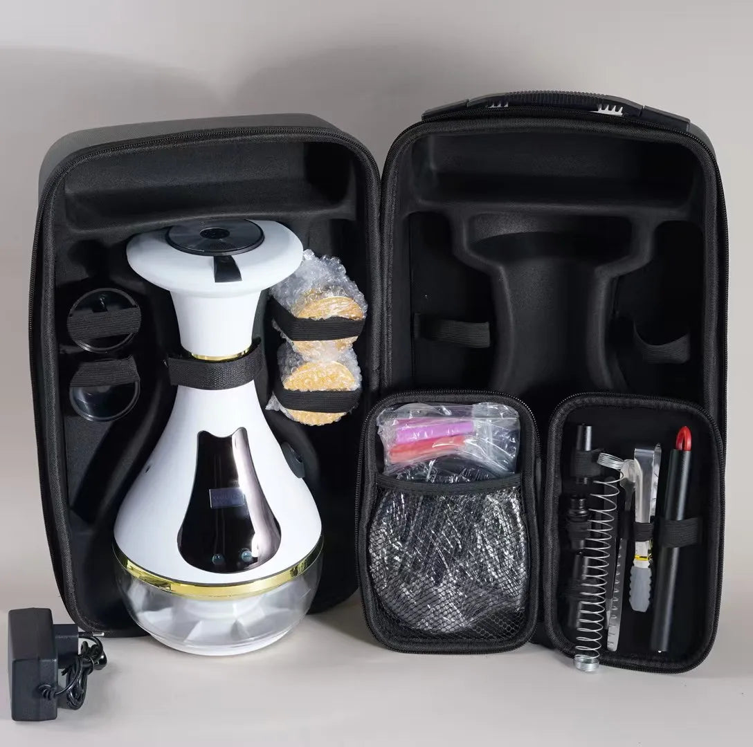 Rechargeable Smart Electronic Hookah with LED Display for Herbal Use Fast Heating Portable Electronic Shisha Kit